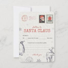 Invitación 🎅Carta a Santa | Lista de deseos de Navidad impri