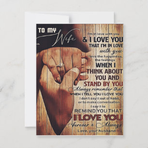 Invitación Carta adorable para la esposa, regalo encantador,