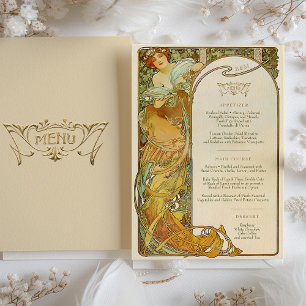 Invitación Carta Boda Art Nouveau Mucha Elegancia