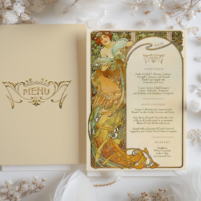 Invitación Carta Boda Art Nouveau Mucha Elegancia (Subido por el creador)