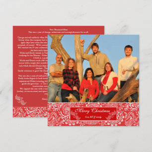 Invitación Carta Christma en foto de Navidades rojos en la es