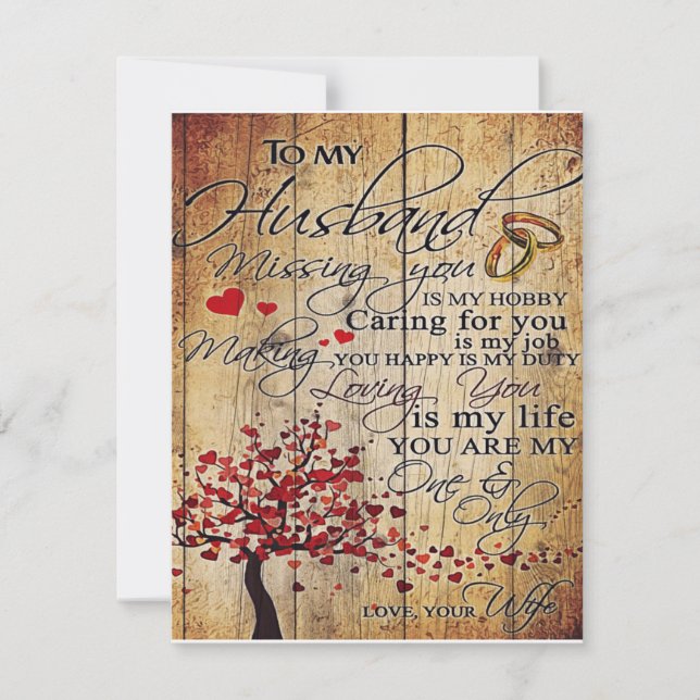 Invitación Carta corta al marido | Lovely Gift | (Anverso)