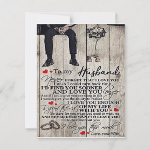 Invitación Carta corta al marido   Lovely Gift