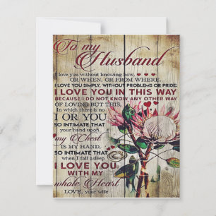 Invitación Carta corta al marido Lovely Gift Día del Padr