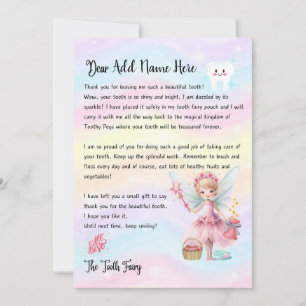 Invitación Carta Cuta Personalizada De Hadas Didentales Para