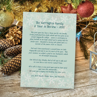 Invitación Carta de actualización de familia de navidades Car