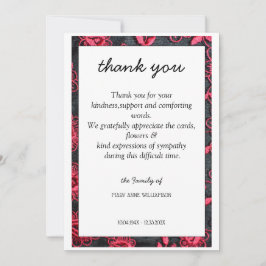 Invitación carta de agradecimiento de marco de flores Invitac