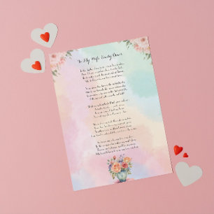 Invitación Carta de amor a mi esposa