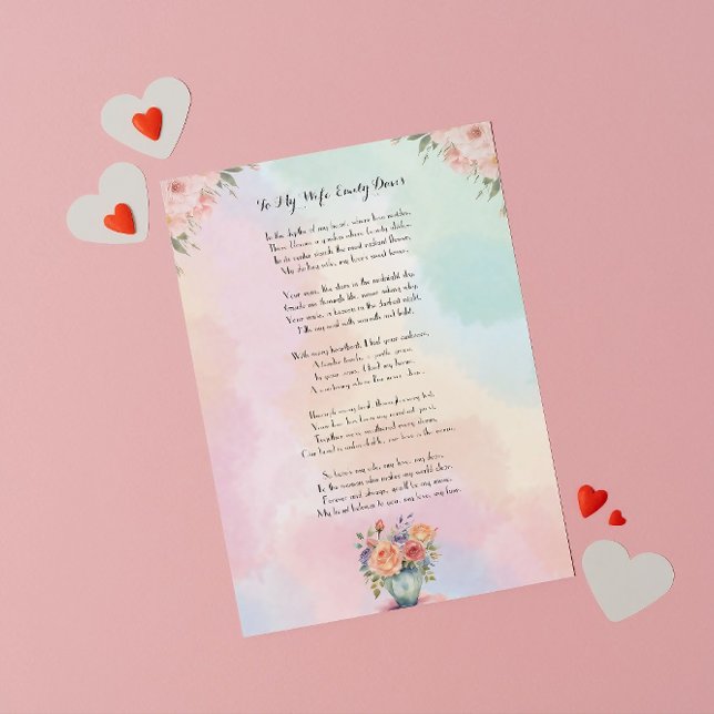 Invitación Carta de amor a mi esposa (happy birthday to my wife, to my wife quotes, love letter to my wife, happy anniversary to my wife)