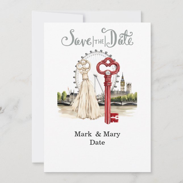 Invitación Carta de amor con tema de Londres para ser amado (Anverso)