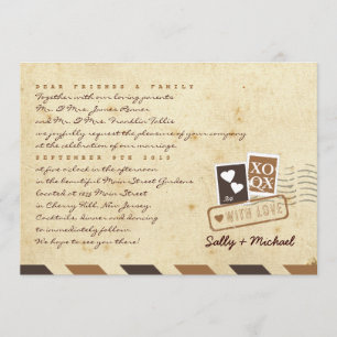 Invitación Carta de amor de correo electrónico de época Nota 