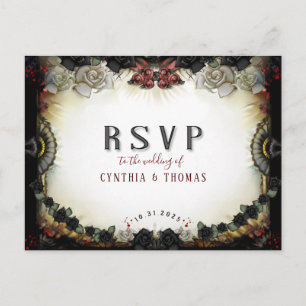Invitación Carta de amor de Halloween coincidiendo con postal