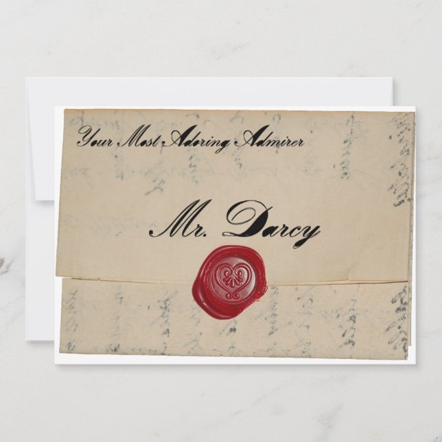 Invitación Carta de amor del Sr. Darcy Regency (Anverso)