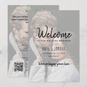 Invitación Carta de Bienvenida de Boda con Foto Moderna