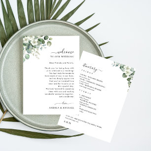 Invitación Carta de bienvenida de Eucalyptus Boda