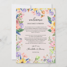 Invitación Carta de bienvenida de primavera de flores silvest
