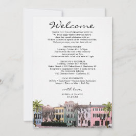 Invitación Carta de bienvenida para boda en Charleston Rainbo