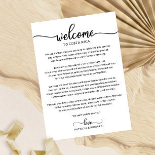 Invitación Carta de bienvenida para fin de semana de boda