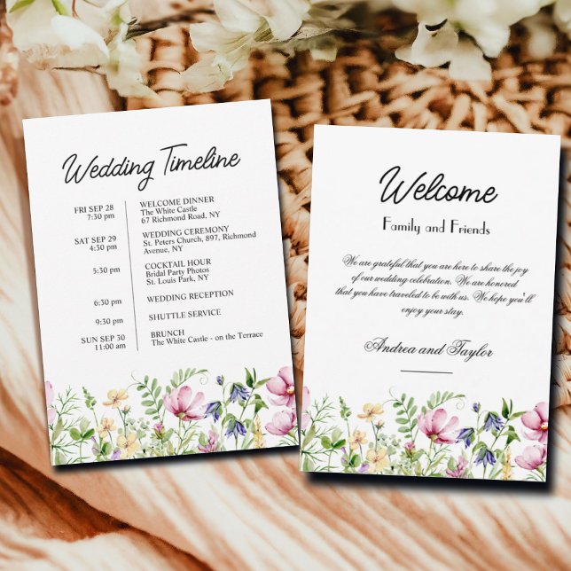 Invitación Carta de bienvenida para la boda de flores silvest (Subido por el creador)