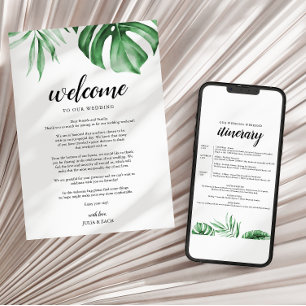 Invitación Carta de Bienvenida y Itinerario para Boda en Play