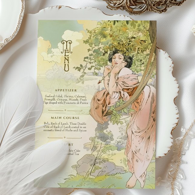 Invitación Carta de Boda Art Nouveau Floral Goddess (Subido por el creador)