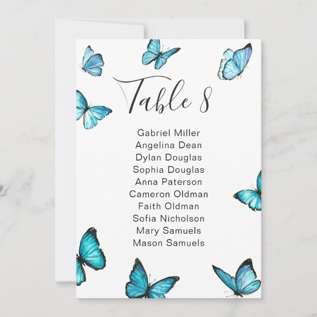 Invitación Carta de Boda de mariposas de lujo. Verano (Anverso)