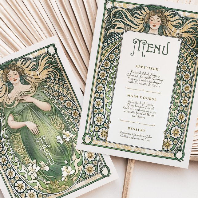 Invitación Carta de Boda floral Art Nouveau con encanto (Subido por el creador)