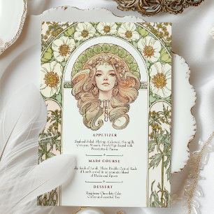 Invitación Carta de Boda floral de estilo Art Nouveau vintage