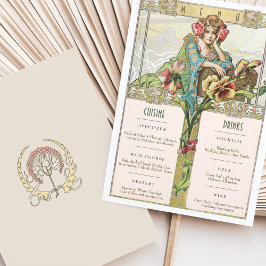 Invitación Carta de Bodas de estilo Art Nouveau y carta de be
