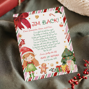 Invitación Carta de carta de elfa de Navidad