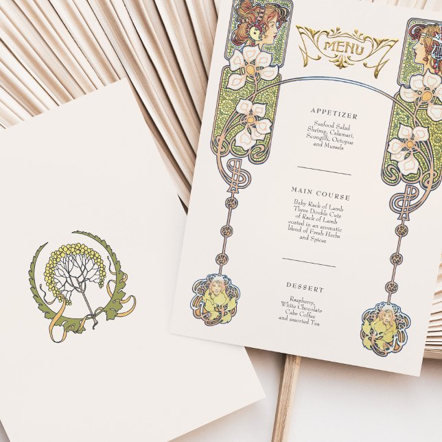 Invitación Carta de cocina Boda de estilo Art Nouveau de époc (Subido por el creador)