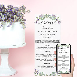 Invitación Carta de cumpleaños lavender violeta eucalipto