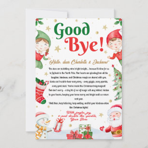 Invitación Carta de despedida de duende de Navidad