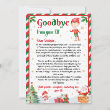 Carta de despedida de elfo Adiós de elfo Navidad