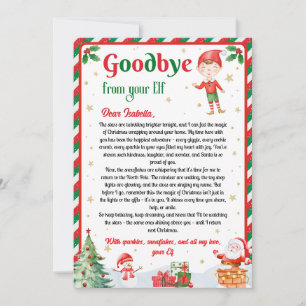 Invitación Carta de despedida de elfo Adiós de elfo Navidad