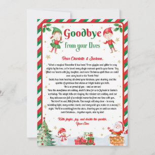 Invitación Carta de despedida de elfo Adiós de elfo Navidad