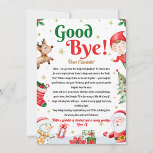 Invitación Carta de despedida de elfo Adiós de elfo Navidad