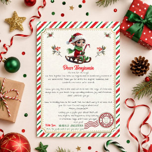Invitación Carta de despedida del duende de Navidad   Adiós a