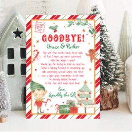 Invitación Carta de despedida del elfo de tus Navidades