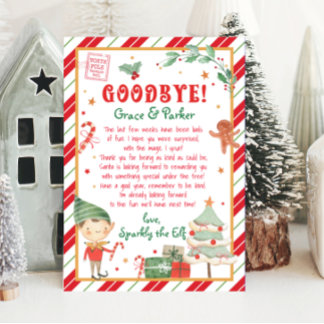 Invitación Carta de despedida del elfo de tus Navidades