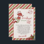Invitación Carta de Elf "Adiós de tu padre" para Navidades<br><div class="desc">¡Adiós! Este pequeño elfo está de regreso al Polo Norte. Las acuarelas caprichosas y la tipografía estacional complementan el diseño. Personalice este bonito diseño de elfo con sus detalles de forma fácil y rápida. Presione el botón personalizar it para volver a organizar y formatear el estilo y la ubicación del...</div>