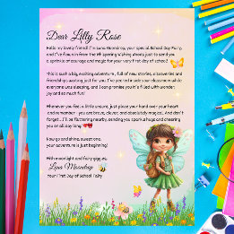 Invitación Carta de Hadas Personalizada para el Primer Día de