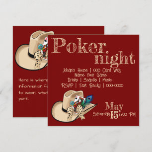 Invitación Carta de juego de sombrero de vaquero y pluma de p