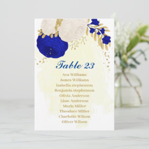 Invitación carta de la gráfica de oro de flores reales azules