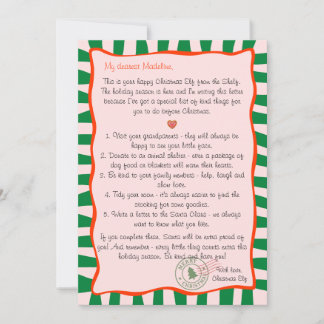 Invitación Carta de la lista de tareas del duende de Navidad
