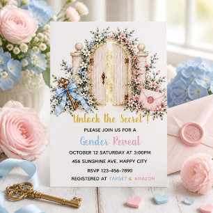 Invitación Carta de la llave de la puerta del jardín encantad