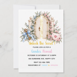 Invitación Carta de la llave de la puerta del jardín encantad