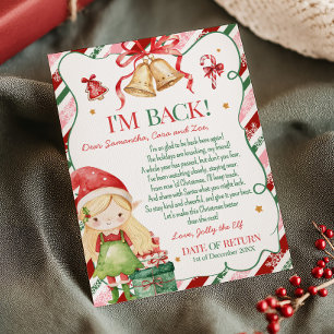 Invitación Carta de la niña elfo de Navidad