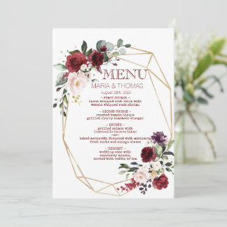 Invitación Carta de la recepción de bodas florida