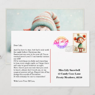 Invitación Carta de llegada del elfo Mensaje de bienvenida